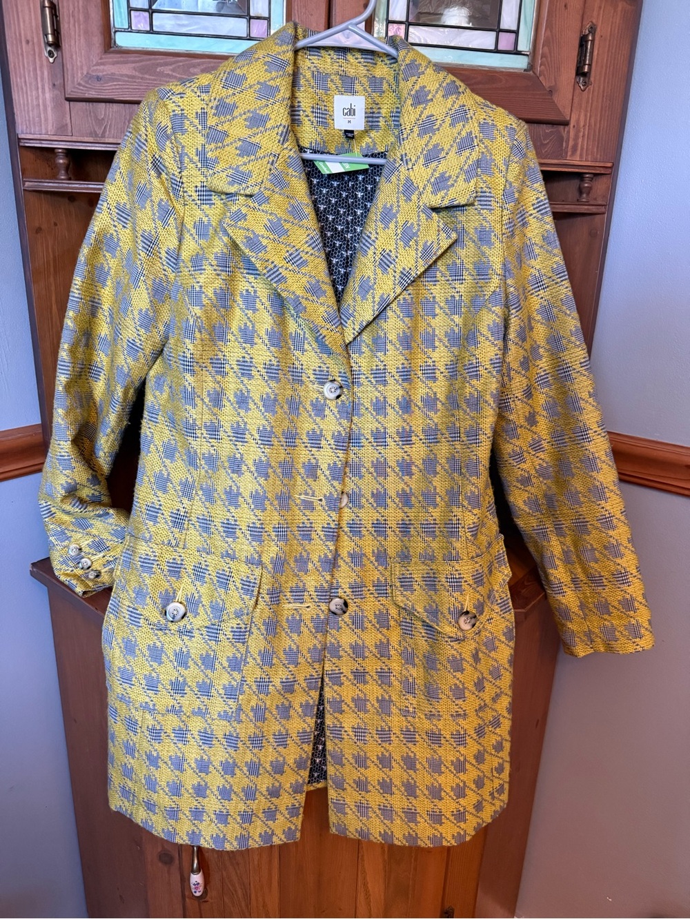 Cabi Regency preppy vintage inspired houndstooth pattern Coat M